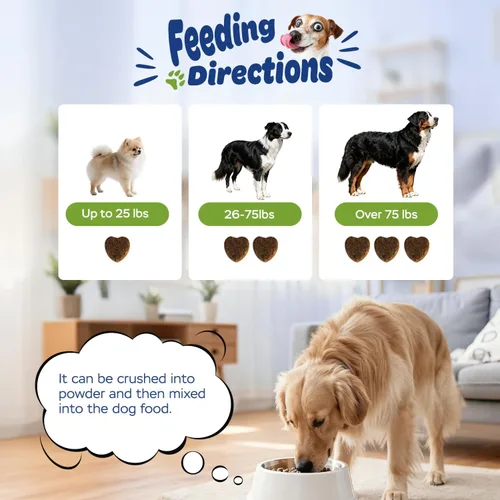 Vista 5 de Suplemento masticable para cadera y articulaciones para perros con glucosamina, condroitina y MSM - Masticables de apoyo articular con vitaminas C