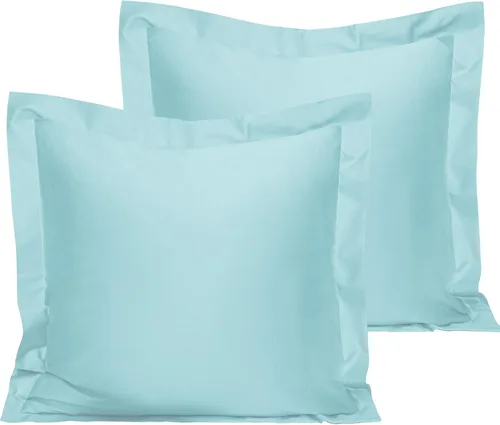 Vista 22 de NTBAY Fundas de almohada estándar de algodón – Fundas de almohada de algodón egipcio de 500 hilos, paquete de 2 fundas de almohada Oxford súper
