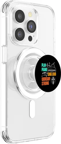 Vista 3 de Juega piano cantar en voz alta adoración fuerte reproductor de piano amante de la música PopSockets MagSafe PopGrip para iPhone