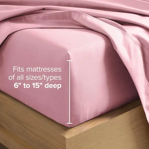 Vista 84 de Bare Home Sheet Set 1800 Ultra-Soft with 2 Pillowcases (Twin XL, Dark Blue)