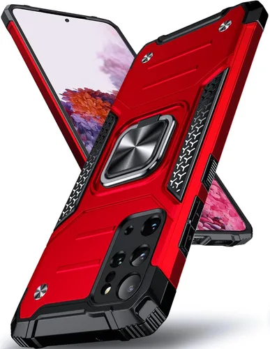 Vista 107 de DASFOND Diseñada para funda Galaxy S8 con soporte, anillo metálico giratorio mejorado de 360°, soporte kickstand de grado militar, resistente a