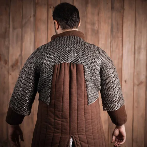 Vista 5 de Lord Of Battles Medieval Chainmail Half Hauberk Mild Steel Flat Ring Round Riveted Alt