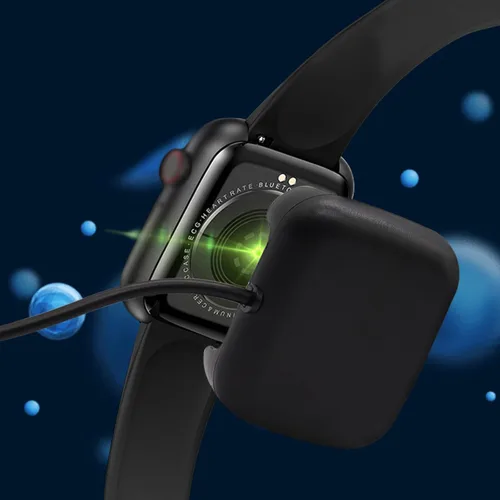 Vista 5 de Cargador de reloj inteligente negro Soporte de muelle estable adecuado para reloj HW18 Base de carga USB Estación de carga para múltiples