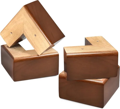 Vista 11 de Patas de madera maciza para muebles, elevadores de cama en forma de L, patas de muebles para sofá, sillón, cómoda, gabinete, mesa, pies de sofá