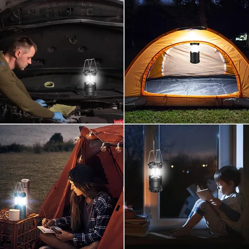 Vista 6 de EXTRASTAR Paquete de 2 luces LED operadas por batería, lámpara portátil de batería para supervivencia, linterna de camping impermeable, adecuada