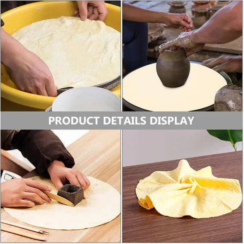 Vista 4 de EXCEART 2 hojas dibujadas Doily Pottery Craft Mat DIY Toalla absorbente para cerámica de arcilla