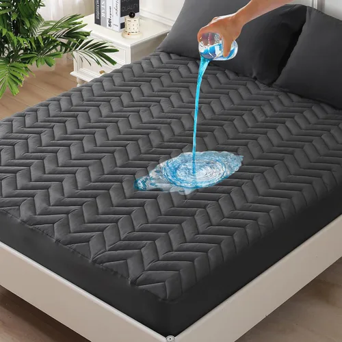 Vista 12 de UNILIBRA Protector de colchón impermeable tamaño twin, cubierta de colchón refrescante de rayón de aire 3D hecho de bambú, protector de colchón