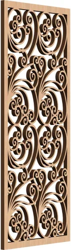 Vista 109 de 9 3/8"W x 24 3/8"H x 1/4"T Marilla Decorativos Paneles de Pared de Madera Calado, Abedul