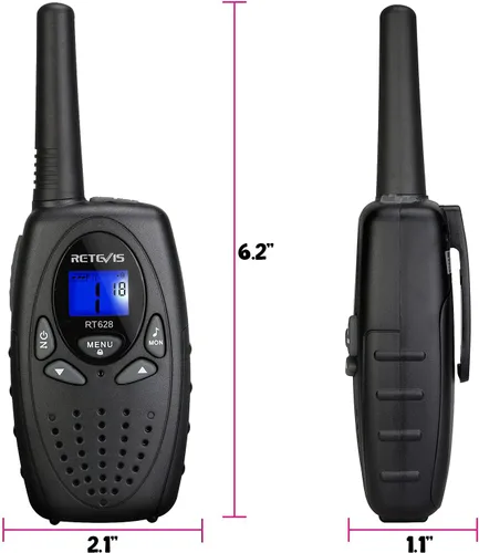 Vista 8 de Retevis RT628 Walkie Talkies para niños, Walky Talky, bloqueo de teclas, voz cristalina VOX, fácil de usar, regalos de Navidad para niños y niñas