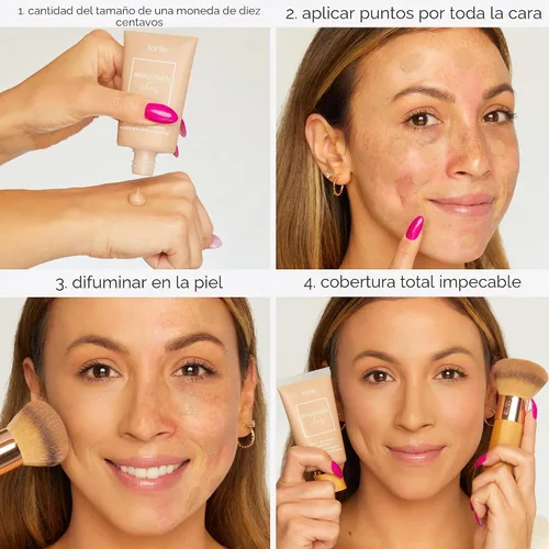Vista 4 de Base de cobertura total Amazonian Clay con 12 horas de duración y SPF 15, marca Tarte, sin caja Dorado profundo