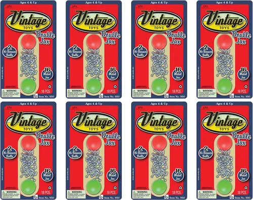 Vista 9 de JA-RU Juego de Jacks de Metal Vintage/Dos Pelotas Saltarinas. (1 Paquete) Mini Juguete Jax. Clásicos Familiares Retro. Artículos para Fiestas al Por