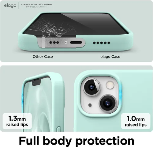 Vista 5 de elago - Carcasa de silicona líquida prémium para iPhone 13 Full Body Screen Camera Protective Cover, Shockproof, Slim Phone Case, Anti-Scratch