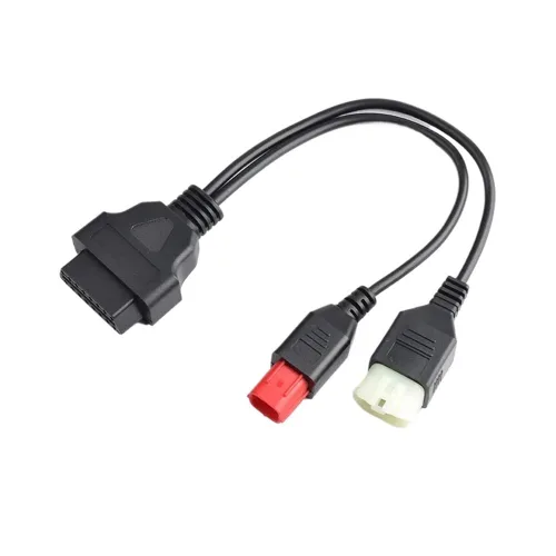 Vista 2 de OBD 16pin uno a dos cable adaptador OBDll 4pin a 6pin apto para motocicleta nacional cuatro cable de diagnóstico