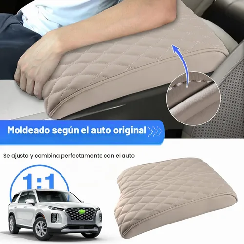Vista 3 de Autorder Funda para Consola Central para Hyundai Palisade 2020-2025 Accesorios Funda para Reposabrazos Espuma con Memoria Cojín de Soporte para Beige