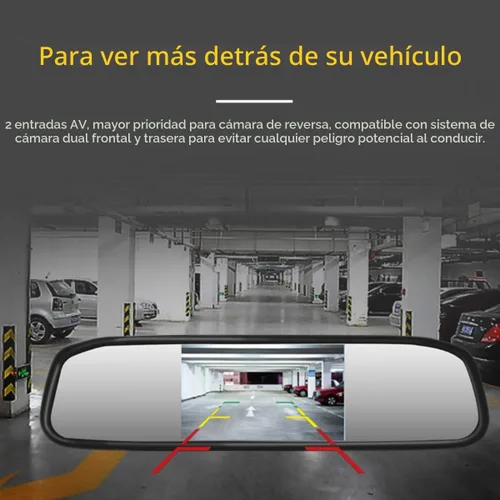 Vista 6 de Monitor de video de coche de 4.3 pulgadas, espejo retrovisor automático, pantalla LCD de 12 V-24 V, montaje universal, espejo de corriente con clip