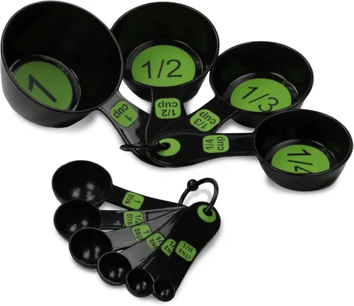 Vista 10 de Chef Craft - Juego de tazas medidoras de plástico de fácil lectura, 10 piezas, azul