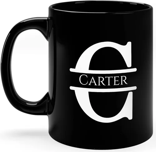 Vista 26 de Taza de café personalizada con monograma, letra inicial A personalizada para mujeres, hombres, niñas, niños, papás, mamás amigos, taza de café