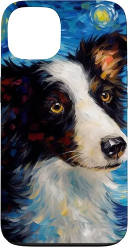 Vista 7 de iPhone 16 Border Collie Starry Night Van Gogh Border Collie Case