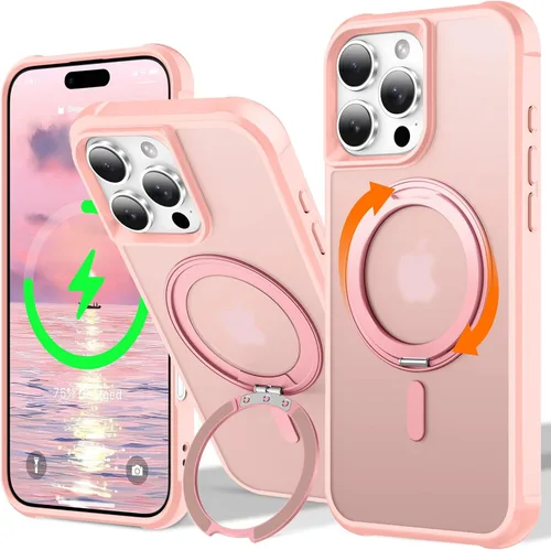 Vista 93 de UMIONE - Funda con diseño de anillo magnético giratorio de 360° para iPhone 11, soporte de bucle invisible integrado, compatible con Magsafe, funda