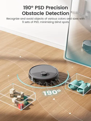 Vista 7 de Lefant LiDAR Robot aspiradora y trapeador, succión de 20000 Pa, 90 días de autovaciado, prevención de obstáculos, lavado y secado automático