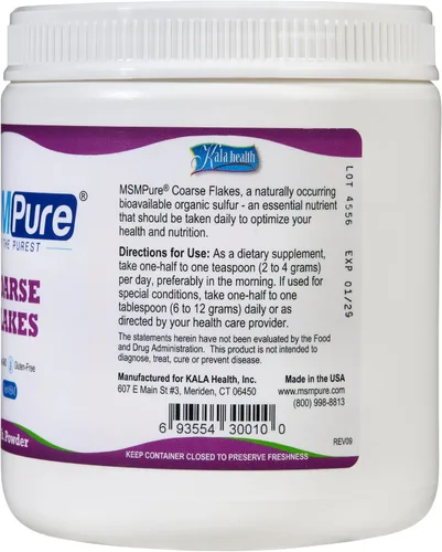 Vista 3 de Kala Health MSMPure Coarse Flakes 1lb and Muscle & Joint Cream Paquete de 2 onzas
