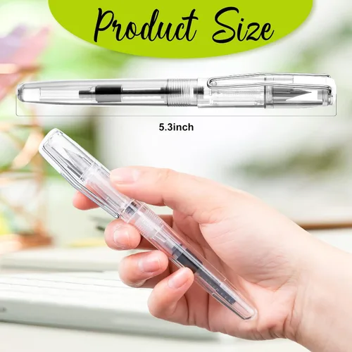 Vista 3 de 16 bolígrafos estilográficos desechables recargables para escribir punta fina, pluma de tinta de firma con pistón, para caligrafía, pintura, dibujo