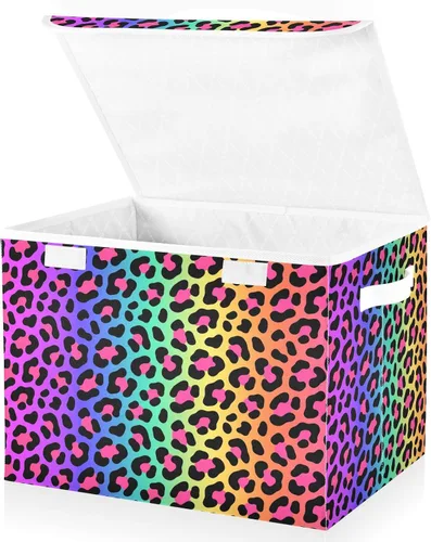 Vista 19 de Large Collapsible Storage Bins with Lids, Sunflower Black Storage Baskets Organizer Containers with Handles for Clothes
