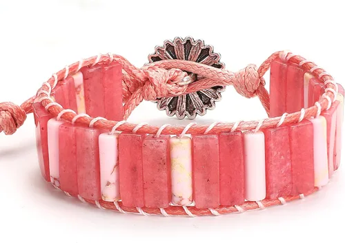 Vista 3 de sedmart - Pulseras de los 7 chakras para mujeres con piedras reales y correa de cuero, cuentas curativas para hombres y mujeres, joyería bohemia