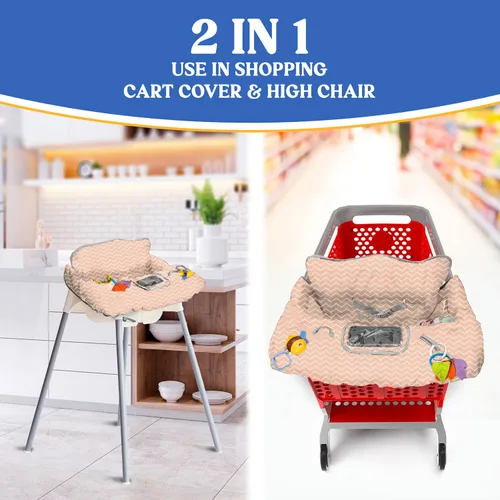 Vista 5 de PILLANI Asiento de carrito de compras para bebé, funda de silla alta para asiento de restaurante - Funda de carrito de comestibles para bebé niña