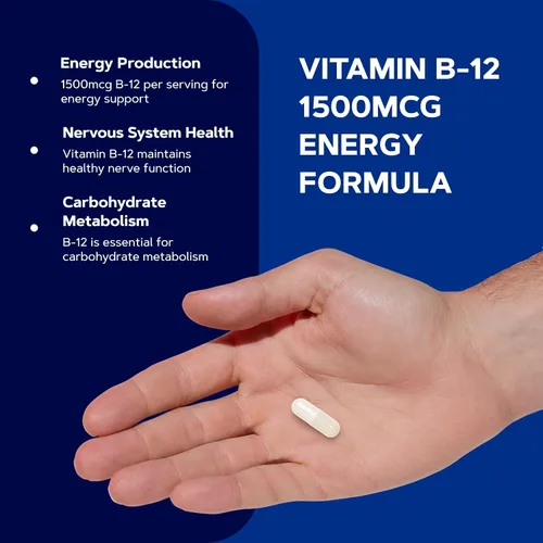 Vista 9 de GNC Vitamina B-12 1500mcg, apoya la producción de energía, 90 cápsulas