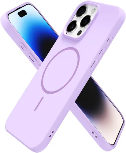 Vista 216 de Oakxco Funda de Silicona Mag Safe para iPhone 12 Pro Max, Funda Magnética Delgada y Fina Compatible con Carga Inalámbrica MagSafe, Bonita Funda