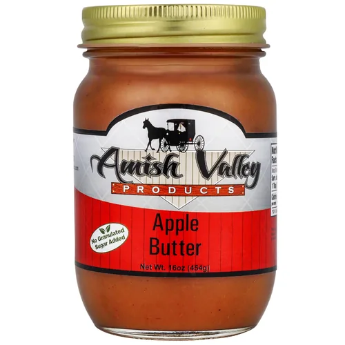 Vista 5 de Amish Valley Products Tarro de vidrio de mantequilla de manzana estilo casero cocido lento (sin jarabe de maíz)