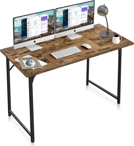 Vista 5 de Escritorio para computadora de oficina de 32 pulgadas, pequeño, moderno, estilo simple, mesa de trabajo de madera para escribir, mesa de trabajo