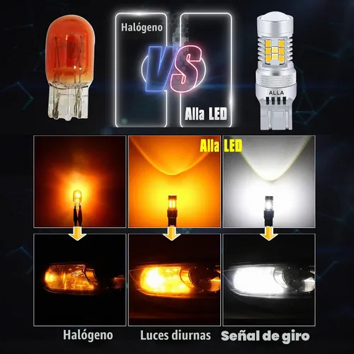 Vista 9 de Alla Lighting BAY15D 1157 Switchback Luces LED de Señal de Giro, Color Dual Ámbar Amarillo/Blanco 6000K 12V 3496 7528 2357NAK 2357AK Extremadamente