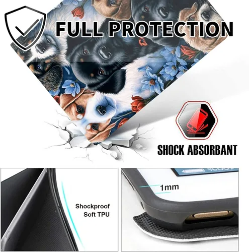 Vista 94 de Funda para tablet Fire 7 (12ª generación, versión 2022), delgada, a prueba de golpes, delgada, de piel sintética, con función de apagado/encendido