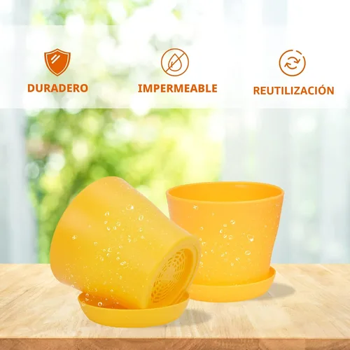 Vista 5 de JERIA Paquete de 16 macetas de plástico de 4 pulgadas para plantas de semillero grueso, macetas de vivero, macetas coloridas para plantas de flores