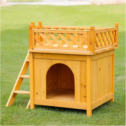 Vista 5 de Cats Villa Removable cat cage Litter Outdoor Room Two-Story Climbing Frame Villa House