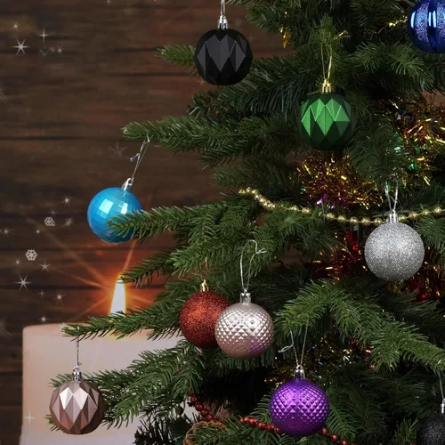 Vista 5 de Bolas de Navidad adornos para árbol de Navidad, juego de bolas de Navidad para fiesta de vacaciones y decoración de boda