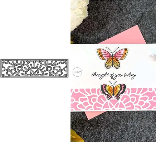 Vista 4 de DzIxY Troqueles de corte de metal con marco de encaje rectangular para kit de fabricación de tarjetas, troqueles de papel en relieve, plantillas