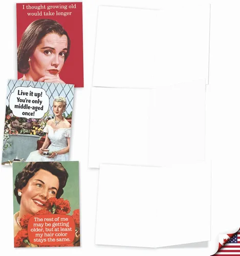 Vista 4 de The Best Card Company - 10 tarjetas de felicitación divertidas en blanco para mujer (4 x 5.12 pulgadas) - Surtido en caja para todas las ocasiones