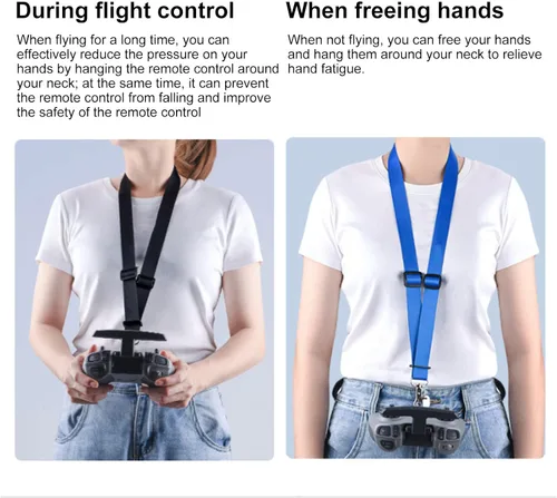 Vista 2 de VBESTLIFE Correa para el cuello del acollador del control remoto de los drones, correa colgante de nylon con hebilla para control remoto FPV
