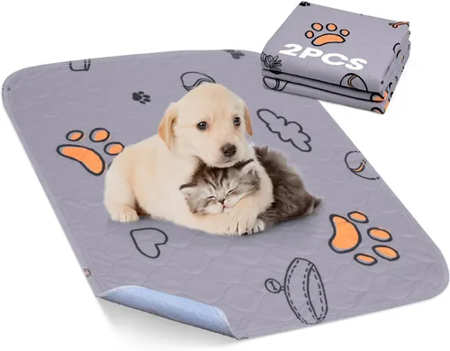Vista 8 de Almohadillas lavables para orina para perros, 2 paquetes pequeños de 18"x24", almohadillas reutilizables súper absorbentes para cachorros