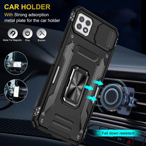 Vista 3 de Asuwish Funda de teléfono para Samsung Galaxy A22 5G/Boost Mobile Celero 5G con protector de pantalla y cubierta deslizante para cámara con soporte