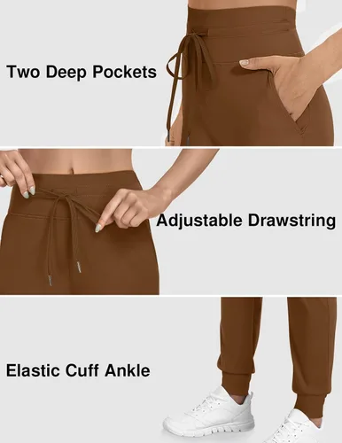 Vista 4 de TARSE Pantalones deportivos para mujer con bolsillos y cordón para correr