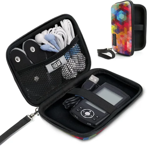 Vista 11 de USA GEAR Funda de viaje pequeña para estimuladores musculares de unidad TENS compatible con Belifu, HiDow, AUVON 2 unidades de salida