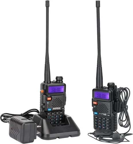 Vista 7 de Baofeng UV-5R Radio de Radio Ham Portátil UV5R de Largo Alcance de Banda Dual Recargable de Alta Potencia Radio Bidireccional Walkie Talkies