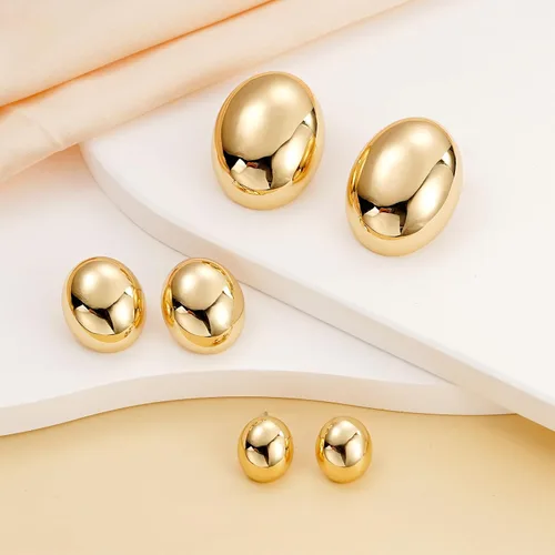 Vista 4 de Apsvo Aretes de aro gruesos de oroplata para mujer, aretes hipoalergénicos chapados en oro, joyería de moda
