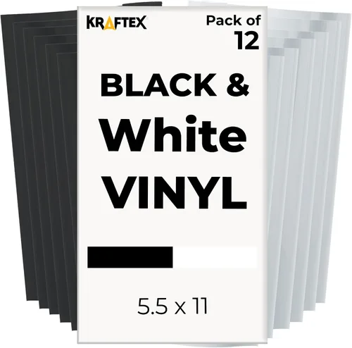 Vista 10 de Vinilo Metálico Negro Holográfico y Vinilo Oil Slick Permanente para Cricut Joy: [8PK, 5.5" x 12" pulgadas] Láminas Permanentes de Cromo Negro