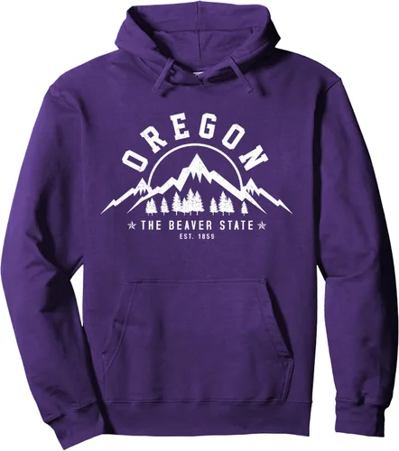 Vista 10 de Oregon The Beaver State Est. 1859 - Sudadera con capucha para regalo, Negro, S