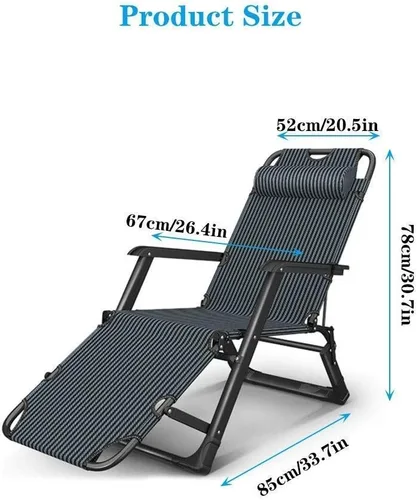 Vista 2 de Comfortable and Stable Heavy Duty Folding Chair Zero Gravity,Sun Lounger Recliner Reclining Deck Chairs Waterproof and Adjustable for Beach Patio G